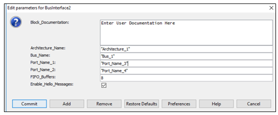 AEA Bus Interface Parameters