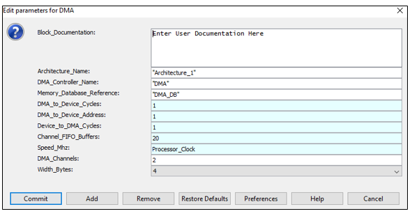 DMA Parameters