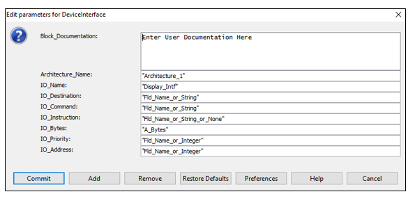 AEA Device Interface Parameters