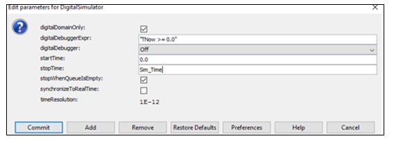 AEA Digital Simulator Parameters