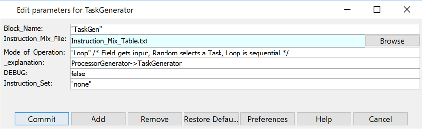 AEA Task Generator Parameters