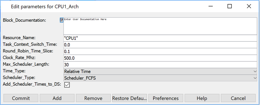 DPD CPU1 Parameters