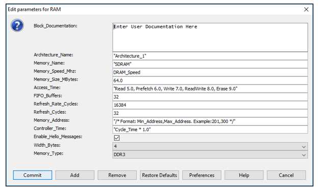 DPD RAM Parameters