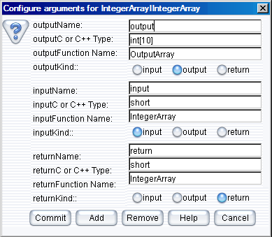 C or C++ Arguments Configuration for IntegerArray