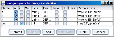 Configure ports for Verilog_Cosim