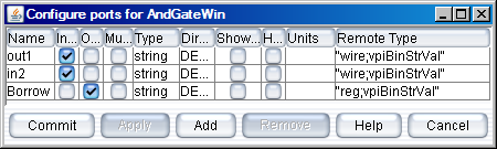 Configure ports for the AndGate