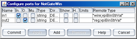 Configure ports for the NotGate