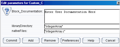 Configuring the Custom_C block