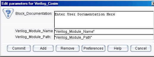 Configuring the Verilog_Cosim block